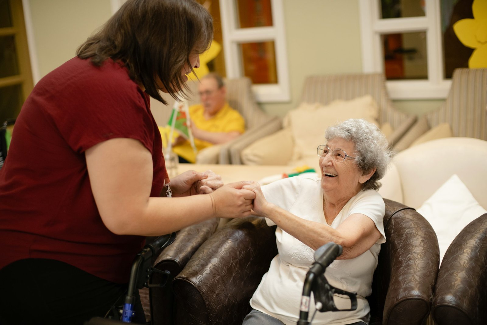 BrightFuture caregiver supporting a client at home